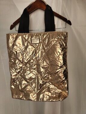 Victoria’s Secret Metallic Gold Quilted Tote Bag